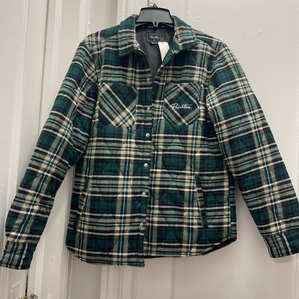 *NEW* Primitive Layne Green Hooded Flannel Shirt size medium men’s
